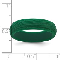 Silicone Hunter Green 5.70mm Wood Grain Pattern Band view 4