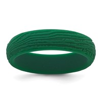 Silicone Hunter Green 5.70mm Wood Grain Pattern Band view 1