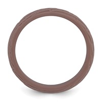Silicone Light Brown 5.70mm Wood Grain Pattern Band view 2