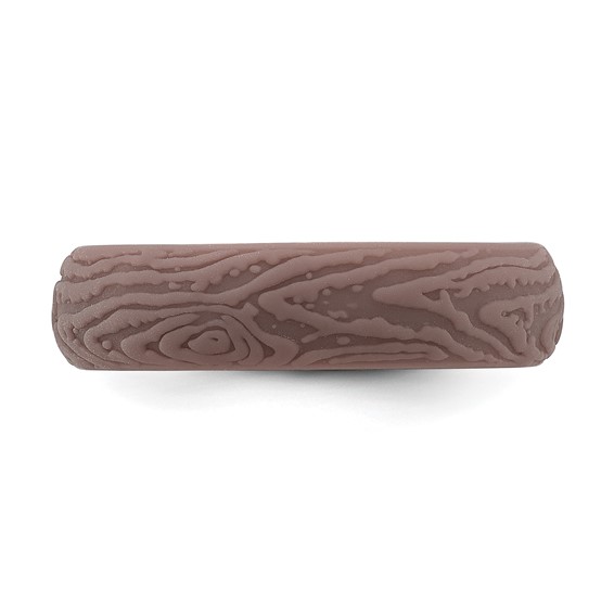 Silicone Light Brown 5.70mm Wood Grain Pattern Band