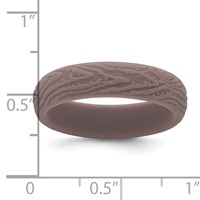 Silicone Light Brown 5.70mm Wood Grain Pattern Band view 4