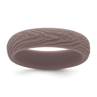 Silicone Light Brown 5.70mm Wood Grain Pattern Band view 1