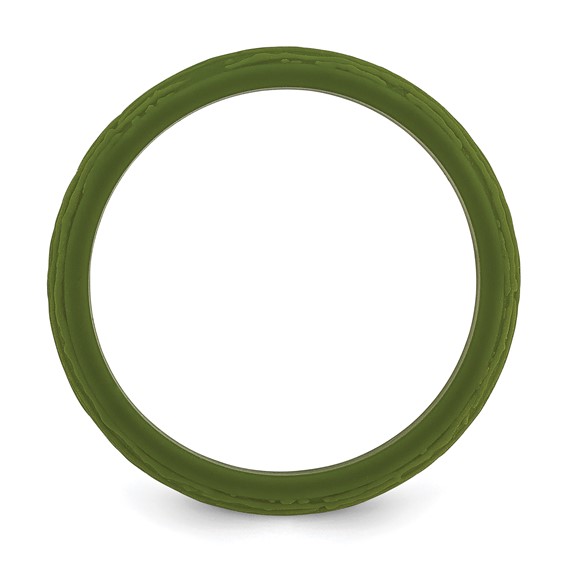 Silicone Olive Green 5.70mm Wood Grain Pattern Band
