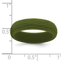 Silicone Olive Green 5.70mm Wood Grain Pattern Band view 4
