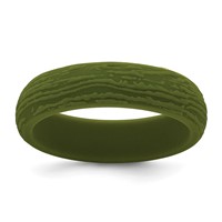 Silicone Olive Green 5.70mm Wood Grain Pattern Band view 1