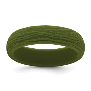 Silicone Olive Green 5.70mm Wood Grain Pattern Band