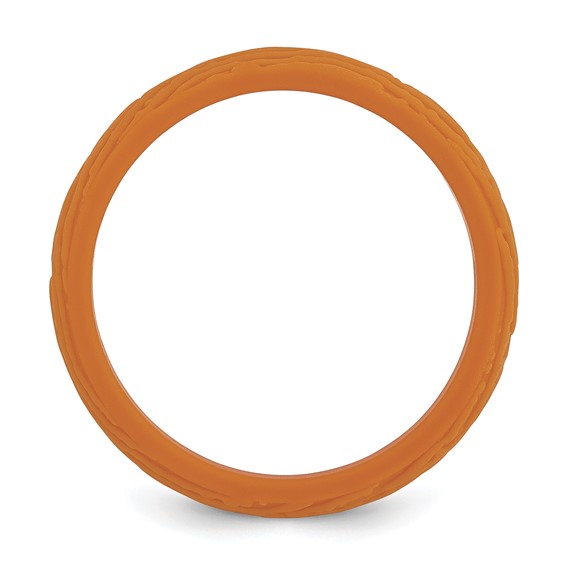 Silicone Pumpkin Orange 5.70mm Wood Grain Pattern Band