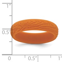 Silicone Pumpkin Orange 5.70mm Wood Grain Pattern Band view 4