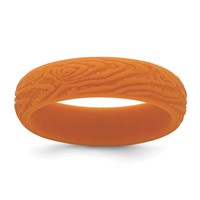 Silicone Pumpkin Orange 5.70mm Wood Grain Pattern Band view 1