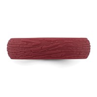 Silicone Dark Red 5.70mm Wood Grain Pattern Band view 3