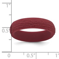 Silicone Dark Red 5.70mm Wood Grain Pattern Band view 4