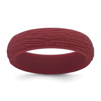 Silicone Dark Red 5.70mm Wood Grain Pattern Band view 1