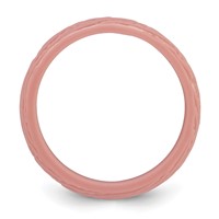 Silicone Rose Pink 5.70mm Wood Grain Pattern Band view 2