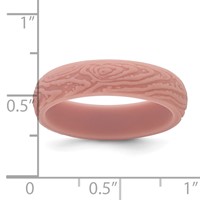 Silicone Rose Pink 5.70mm Wood Grain Pattern Band view 4