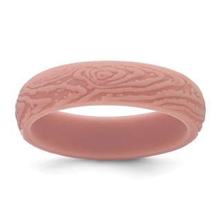 Silicone Rose Pink 5.70mm Wood Grain Pattern Band