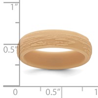 Silicone Sand Tan 5.70mm Wood Grain Pattern Band view 4