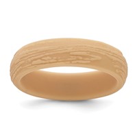 Silicone Sand Tan 5.70mm Wood Grain Pattern Band view 1