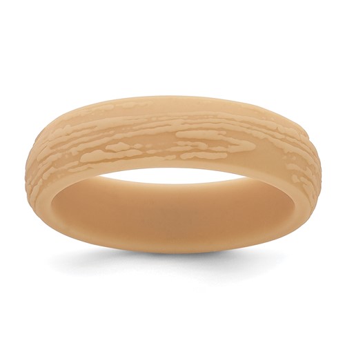 Silicone Sand Tan 5.70mm Wood Grain Pattern Band