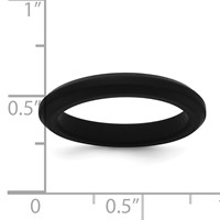 Silicone Black 3mm Round Band view 4
