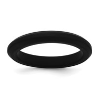 Silicone Black 3mm Round Band view 1