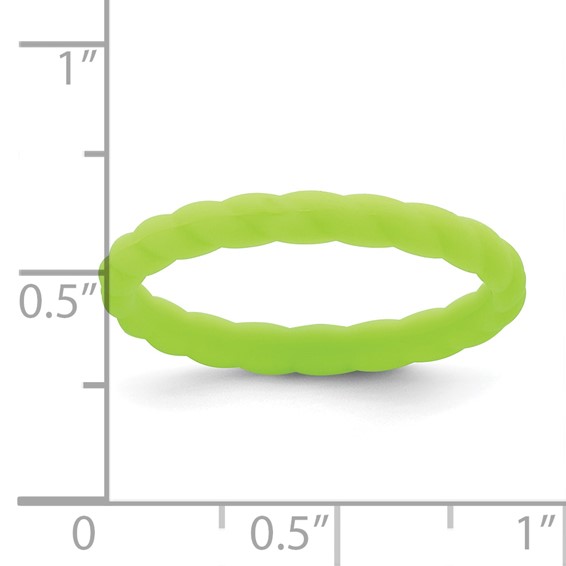 Silicone Bright Green 3mm Braided Band