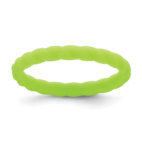Silicone Bright Green 3mm Braided Band