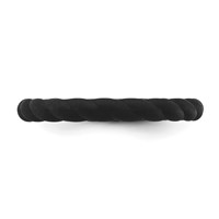 Silicone Black 3mm Braided Band view 3