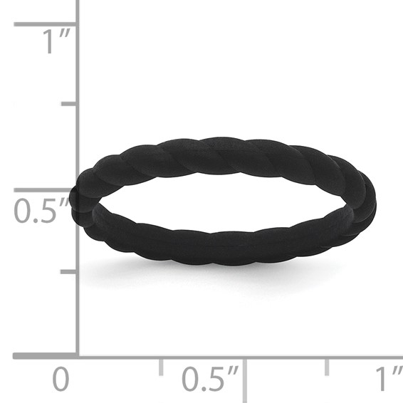 Silicone Black 3mm Braided Band
