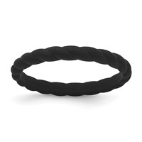 Silicone Black 3mm Braided Band view 1