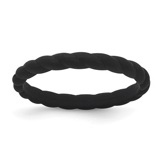 Silicone Black 3mm Braided Band