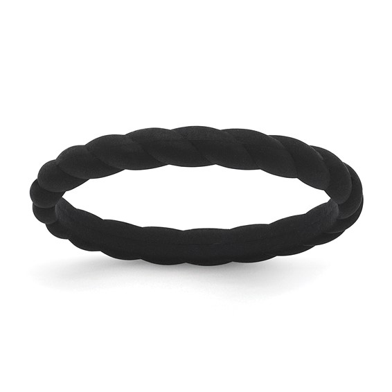 Silicone Black 3mm Braided Band