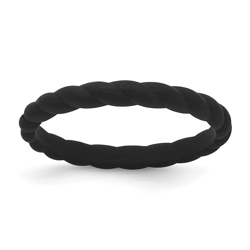 Silicone Black 3mm Braided Band