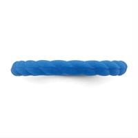 Silicone Blue 3mm Braided Band view 3