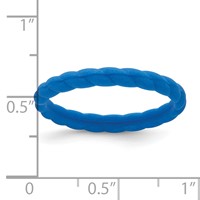 Silicone Blue 3mm Braided Band view 4