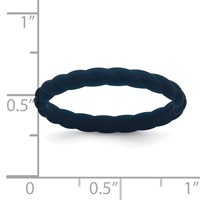 Silicone Midnight Blue 3mm Braided Band view 4