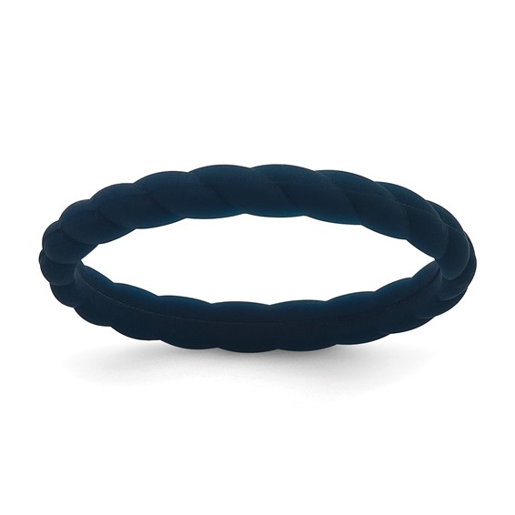 Silicone Midnight Blue 3mm Braided Band