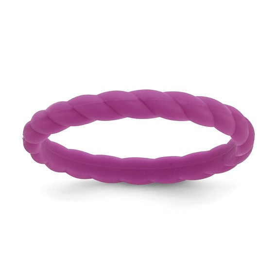 Silicone Dark Purple 3mm Braided Band