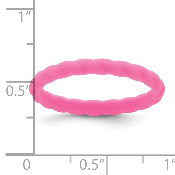 Silicone Fuchsia 3mm Braided Band