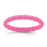 Silicone Fuchsia 3mm Braided Band view 1