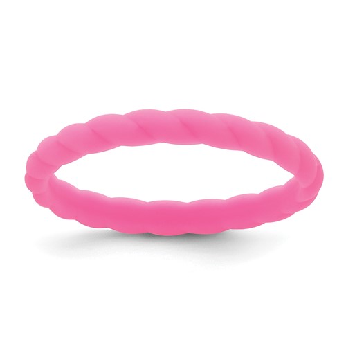 Silicone Fuchsia 3mm Braided Band