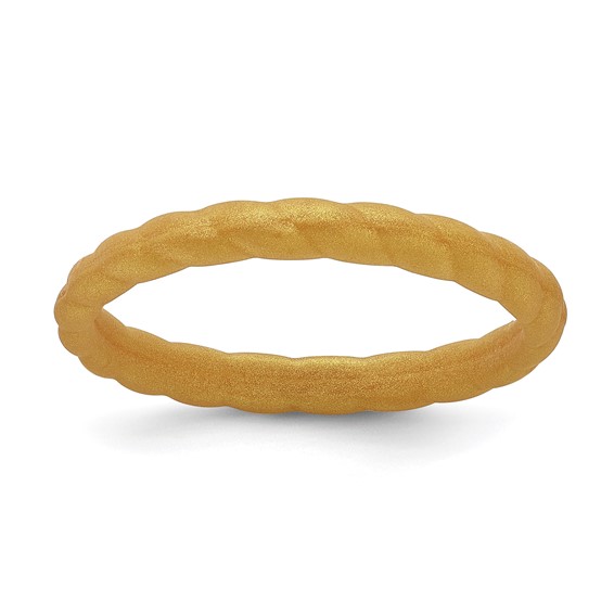 Silicone Metallic Gold 3mm Braided Band