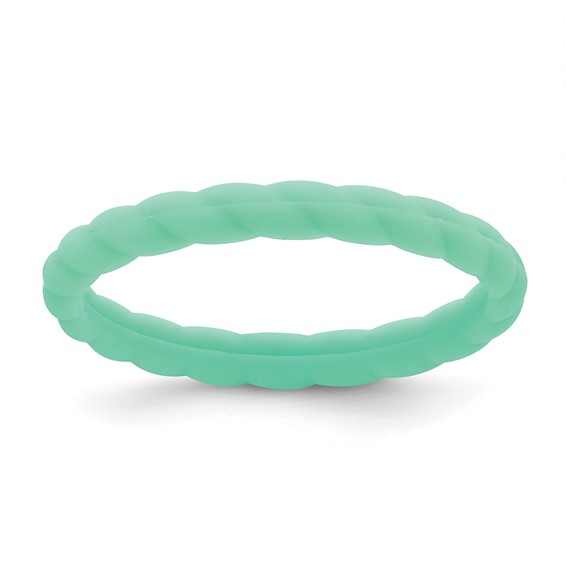 Silicone Mint Green 3mm Braided Band