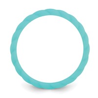 Silicone Aqua Blue 3mm Braided Band view 2