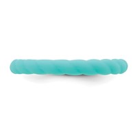 Silicone Aqua Blue 3mm Braided Band view 3