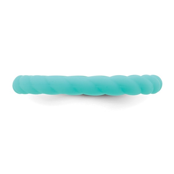 Silicone Aqua Blue 3mm Braided Band