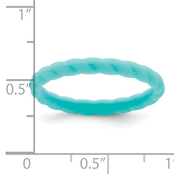 Silicone Aqua Blue 3mm Braided Band