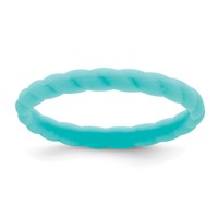 Silicone Aqua Blue 3mm Braided Band view 1