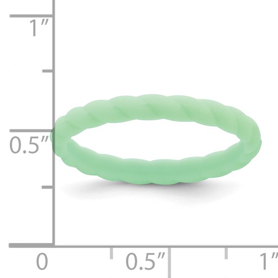 Silicone Light Mint Green 3mm Braided Band