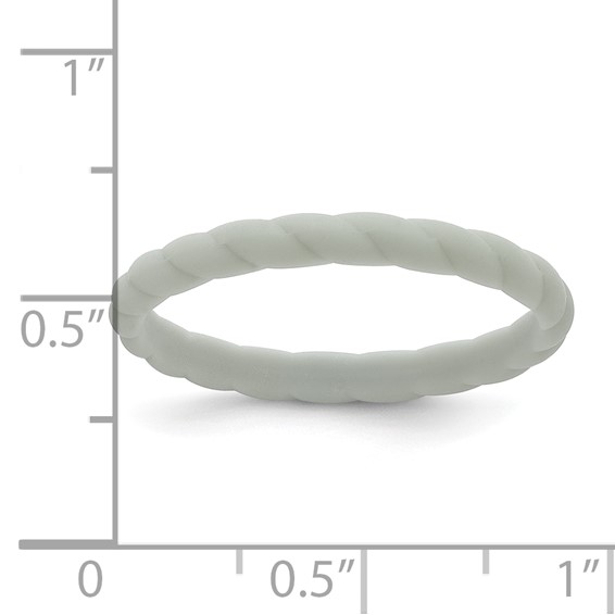 Silicone Light Gray 3mm Braided Band