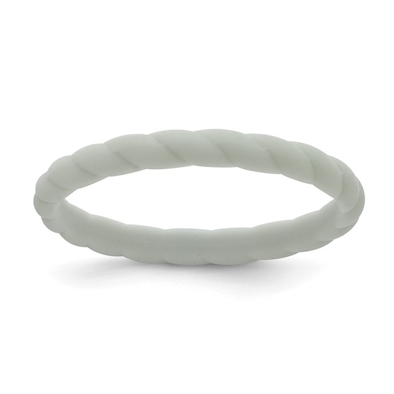 Silicone Light Gray 3mm Braided Band